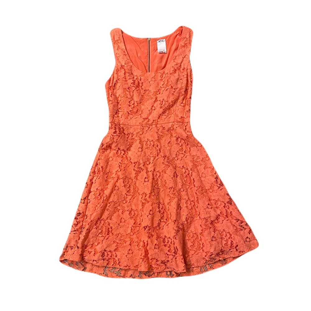 Ali Ro 100% Silk Dress Lace Orange Sleeveless
